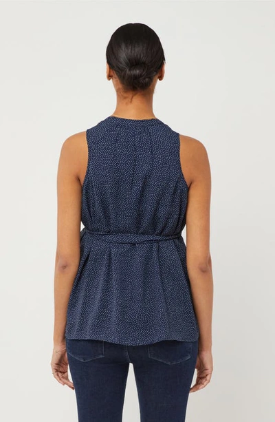 Shop A Pea In The Pod Pleated Sleeveless Maternity Top In Navy/ White Dot
