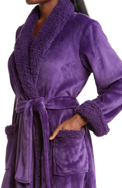 Shop Natori Plush Robe In Amethyst