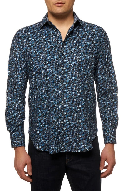 Shop Robert Graham Stargazer Corduroy Button-up Shirt In Blue