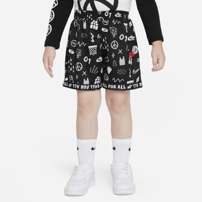 Shop Nike Toddler Printed Tricot Basketball Shorts In Black