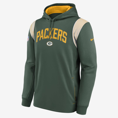 Shop Nike Men's  Therma Athletic Stack (nfl Green Bay Packers) Pullover Hoodie