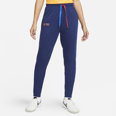 Shop Nike Fc Barcelona  Women's Dri-fit Travel Soccer Pants In Blue