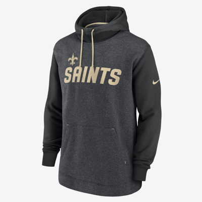 Shop Nike Men's Surrey Legacy (nfl New Orleans Saints) Pullover Hoodie In Grey