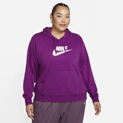Shop Nike Women's  Sportswear Club Fleece Pullover Hoodie (plus Size) In Purple
