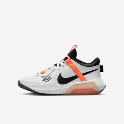Shop Nike Air Zoom Crossover Big Kids' Basketball Shoes In White,safety Orange,total Orange,black