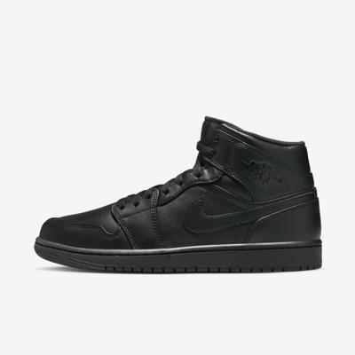 Shop Jordan Men's Air  1 Mid Shoes In Black