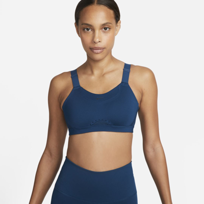 Shop Nike Women's Alpha High-support Padded Adjustable Sports Bra In Blue