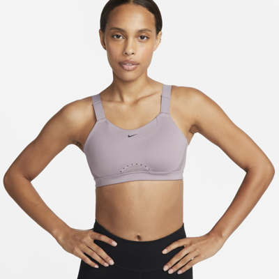 Shop Nike Women's Alpha High-support Padded Adjustable Sports Bra In Purple