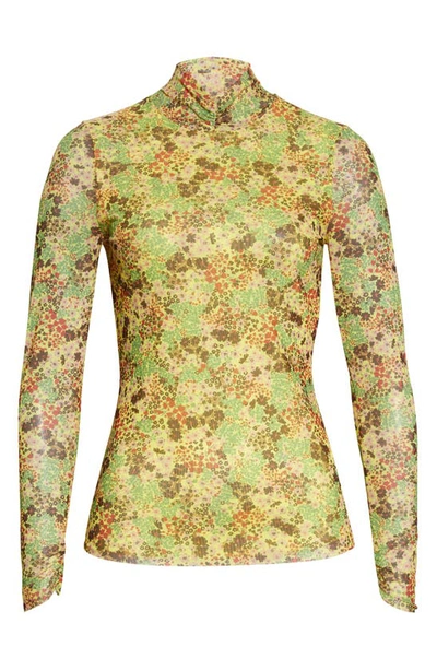 Shop Ted Baker Lennix Floral Mesh Top In Light Yellow