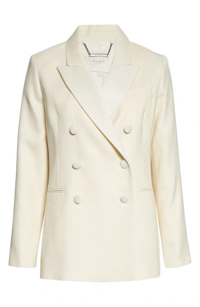 Shop Ted Baker Dianai Mixed Media Blazer In Ivory