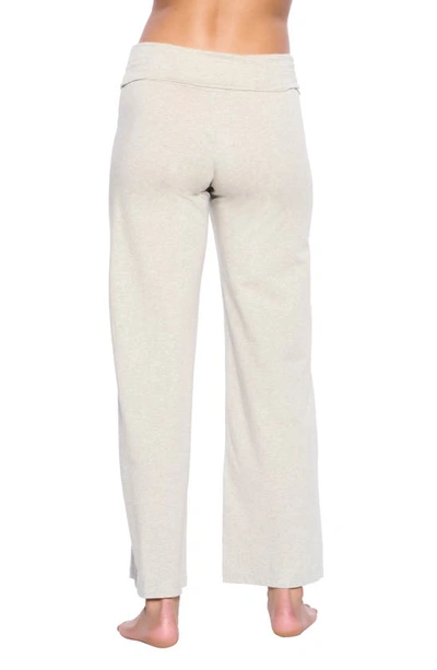 Felina Wide Leg Organic Cotton Lounge Pants In Pebble