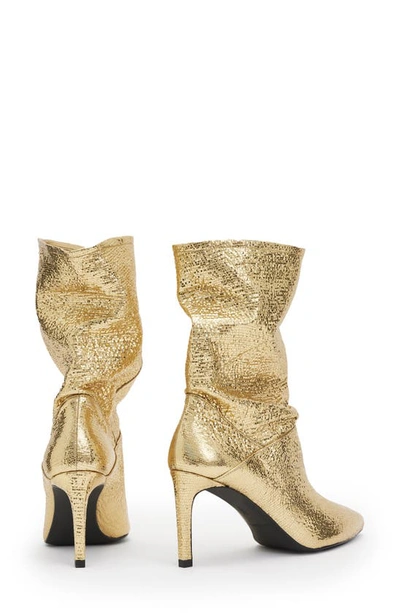 Shop Allsaints Orlana Pointed Toe Boot In Metallic Gold