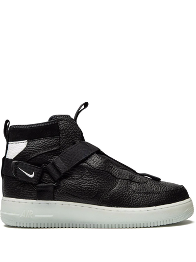 Shop Nike Air Force 1 Utility Mid "black/half Blue/white" Sneakers