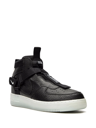 Shop Nike Air Force 1 Utility Mid "black/half Blue/white" Sneakers