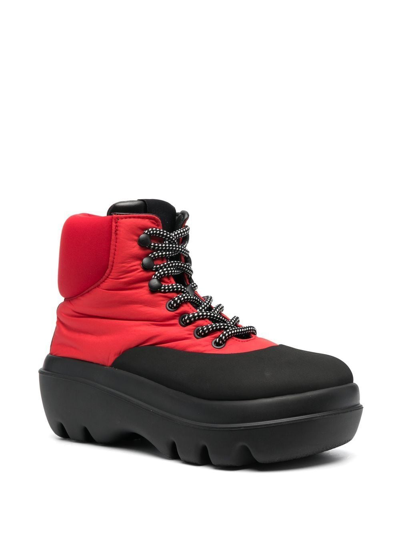 Proenza Schouler Colour-block Lace-up Boots In Red