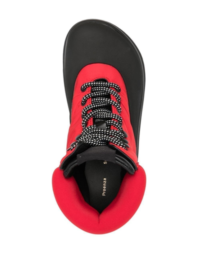 Shop Proenza Schouler Colour-block Lace-up Boots In Red