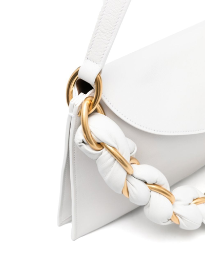 Shop Proenza Schouler Braid Leather Shoulder Bag In White
