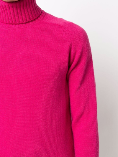 Shop Ami Alexandre Mattiussi Roll-neck Wool Jumper In Pink