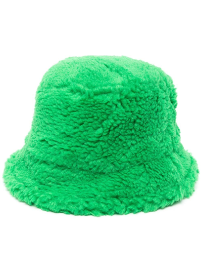 Shop Stand Studio Wera Faux-fur Bucket Hat In Green