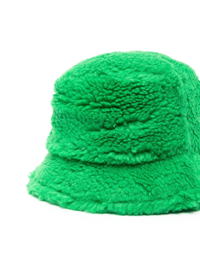 Shop Stand Studio Wera Faux-fur Bucket Hat In Green