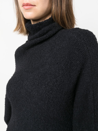 Proenza Schouler Fuzzy Boucle Asymmetric Sweater In Black