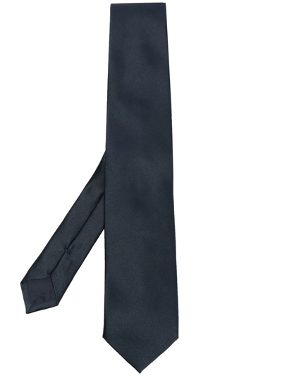 Shop D4.0 Pointed-tip Silk Tie In Blue