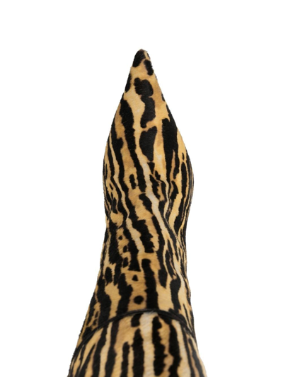 Shop Roberto Cavalli Tiger-print Thigh-high Boots In Brown