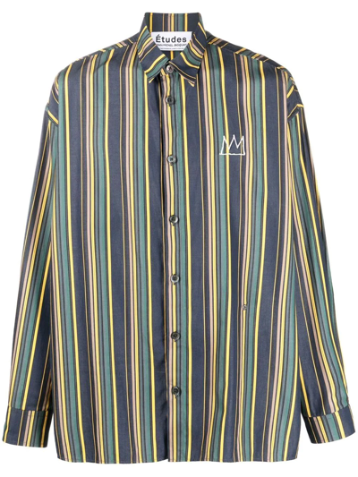Shop Etudes Studio Illustion Nows The Time Striped Shirt In Green