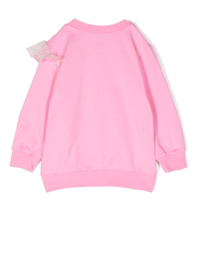 Shop Wauw Capow By Bangbang Lucia Love Crew Neck Sweatshirt In Rosa