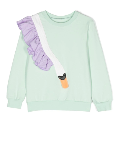 Shop Wauw Capow By Bangbang Dreamy Swan Sweatshirt In Grün