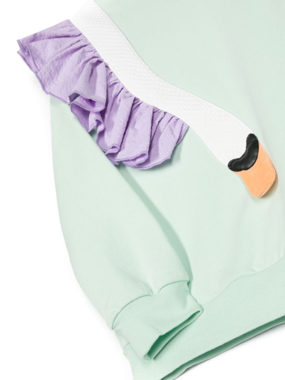 Wauw Capow By Bangbang Dreamy Swan Sweatshirt In Grün