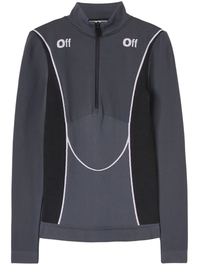 Shop Off-white Ski Seaml Off Long-sleeve Performance Top In Grey