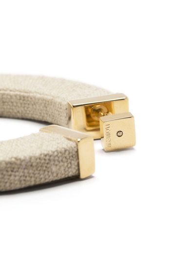 Jacquemus Large Fabric Hoop Earrings In Brown