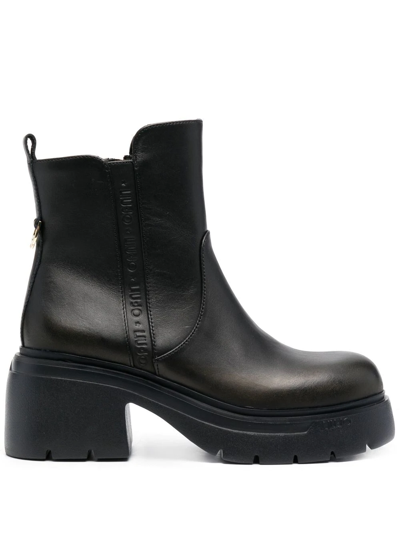 Shop Liu •jo 70mm Carrie Leather Ankle-boots In Schwarz