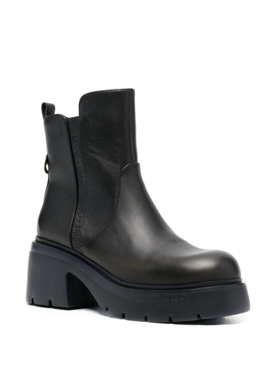 Shop Liu •jo 70mm Carrie Leather Ankle-boots In Schwarz