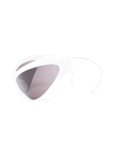 Shop Balenciaga Wire Cat Tinted Sunglasses In Weiss