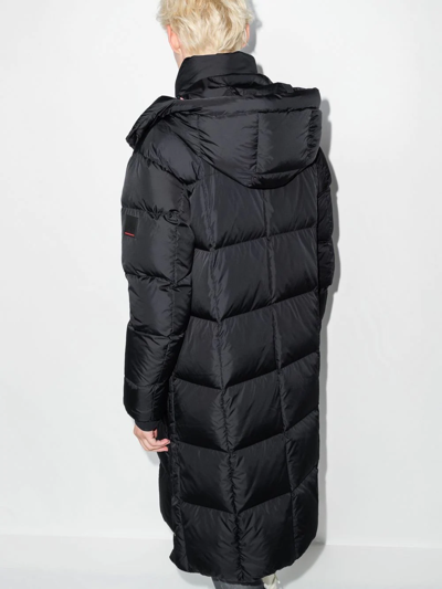 Shop Bogner Fire+ice Barna Hooded Quilted Ski Coat In Black