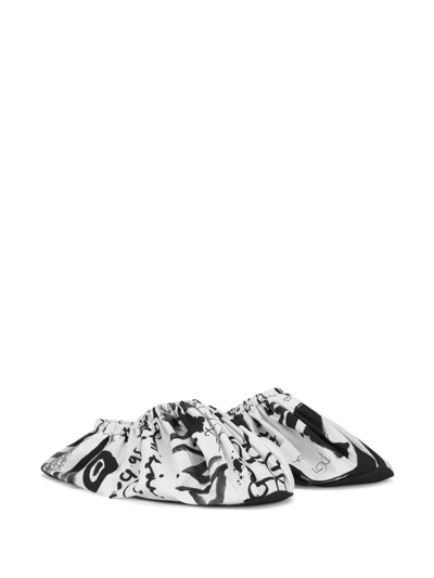 Dolce & Gabbana Abstract-print Slip-on Shoes In White