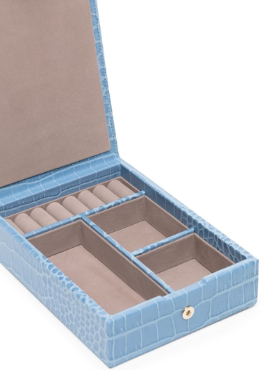Smythson Travel Tray Jewellery Box In Blau