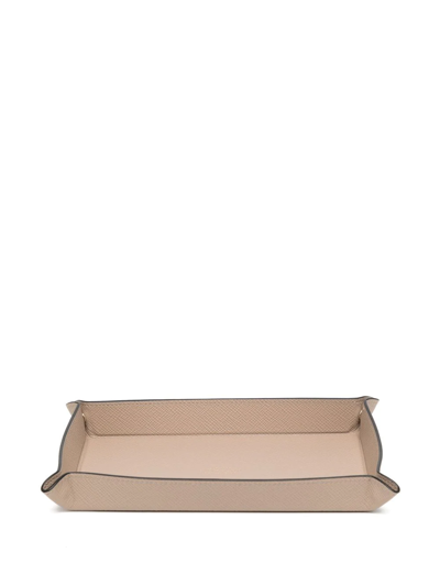 Smythson Small Rectangular Trinket Tray In Braun