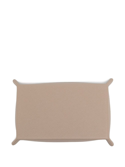 Smythson Small Rectangular Trinket Tray In Braun