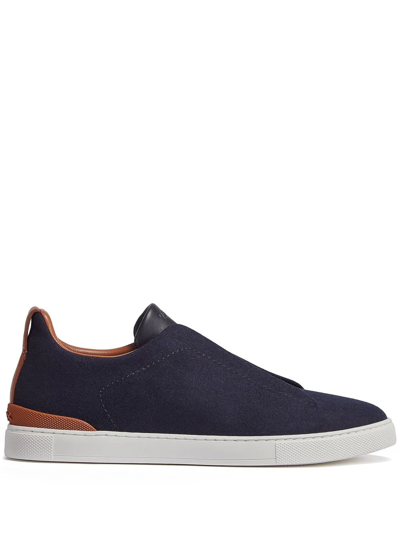 Shop Zegna Triple Stitch™ Low-top Sneakers In Blue