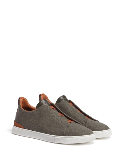 Shop Zegna Triple Stitch™ Low-top Sneakers In Green