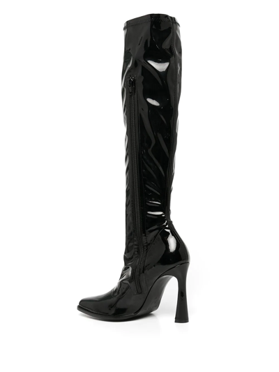 Shop Magda Butrym Knee-high Patent Leather Boots In Schwarz