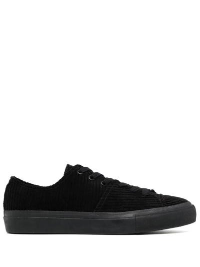 Shop Yohji Yamamoto Velvet Low-top Sneakers In Black