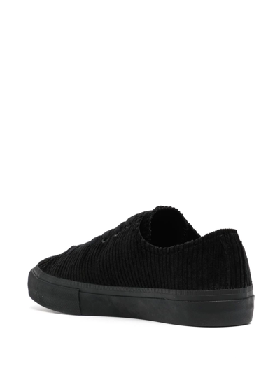 Shop Yohji Yamamoto Velvet Low-top Sneakers In Black