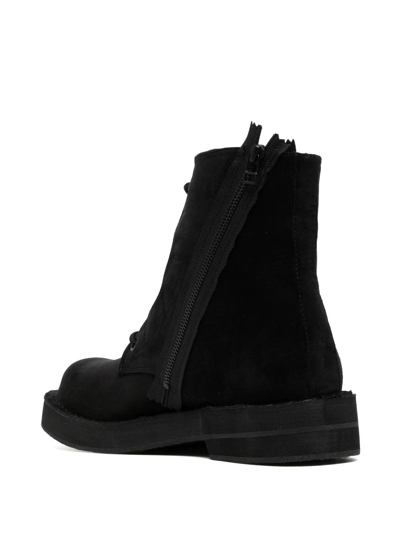 Shop Yohji Yamamoto Velvet-effect Ankle Boots In Black