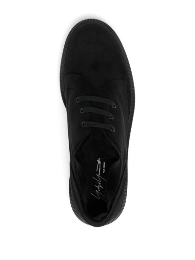 Shop Yohji Yamamoto 3-hole Plain Lace-up Shoes In Black