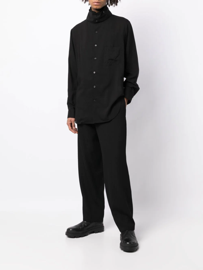 Shop Yohji Yamamoto Loose-fit Straight Leg Trousers In Black