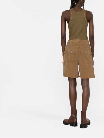 Shop Dsquared2 Multi-pocket Corduroy Knee-length Shorts In Nude